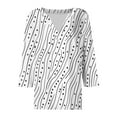 thumbnail image 6 of Jinhomg Fall 3/4 Sleeve Henley Shirt for Women Fashion V-Neck Blouse Loose fit Comfy Pullover Breathable Print Tunic Tops White,S, 6 of 6