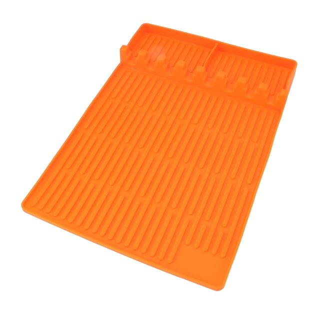 Silicone Grill Pad, Silicone Griddle Tools Mat Anti Scratch Heat Proof Anti Slip Easy To Clean Multi Functional for Cooking Orange,Grey