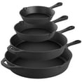 thumbnail image 2 of 13-Piece Cast Iron Skillet Set with Tempered Glass Lids and Silicone Holders, 2 of 8