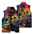 thumbnail image 3 of Chaleco cálido resistente al viento con cuello alto y cremallera con estampado de coche deportivo clásico en 3D para hombre, para viajes al aire libre en la calle, pelea de bolas de nieve, 3 of 5