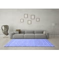 thumbnail image 3 of Ahgly Company Machine Washable Indoor Square Abstract Blue Modern Area Rugs, 8' Square, 3 of 4