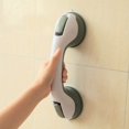 thumbnail image 5 of PIPETPET Plastic Suction Cups Handle Bathroom Grab Bar, Black/Grey, 12 inch, 5 of 8