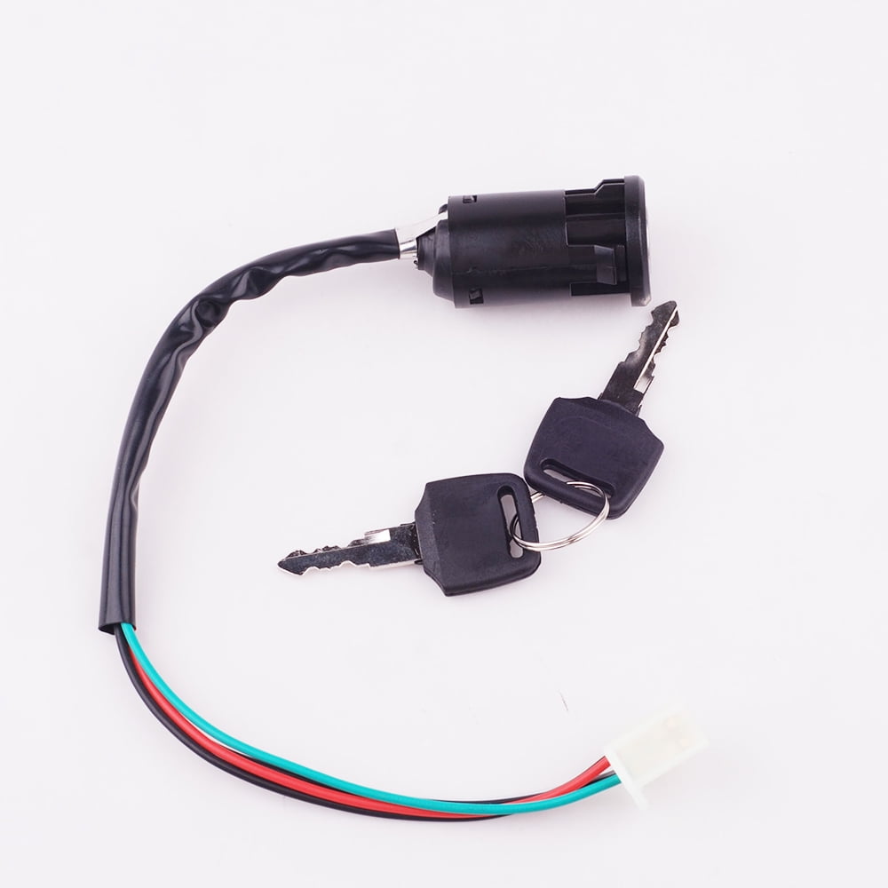 4 Wires Ignition Switch Key Set with Dust Cap for 50cc 70cc 90cc 110cc 125cc 150cc 200cc 250cc TaoTao SUNL ATV Dirt Bike Electric Scooter 
