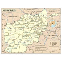 Palmetto Posters 24x31 Laminated Poster: Large detailed political and administrative map of afghanistan with roads cities and airports