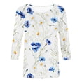 thumbnail image 4 of Clearance Clothes under Women's Fashion Three Quarter Sleeve Retro Round Neck Easter Printed Loose Tops Blouse, 4 of 4