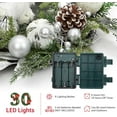 thumbnail image 4 of Pre-lit Christmas Wreath for Front Door, 22" Large Lighted Christmas Gnome Wreath, Winter Wreath with Silver White Xmas Balls 30 Lights and Timer for Indoor Outdoor Holiday Decorations, 4 of 7
