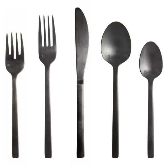 Fortessa  Arezzo 18/10 Stainless Steel Flatware 20 Piece Set - Black - Service for 4