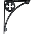 thumbnail image 5 of Ekena Millwork 1 1/2"W x 12"D x 15"H Crawley Wrought Iron Bracket, (Single center brace), Antiqued Silver, 5 of 10