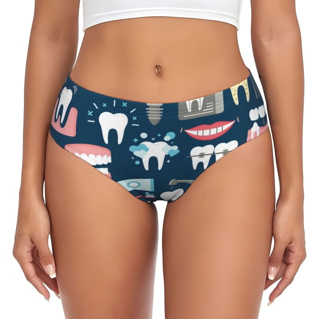 Balery Dental Ropa Interior de Algodón para Mujer con Dibujo – Braguitas Cómodas y Elásticas, Estilo Clásico-Large