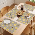 thumbnail image 5 of Cute Bees Sunflowers Placemats Set of 6 Yellow Floral Grey Farmhouse Place Mats Indoor Wipeable Table Mats Washable Cloth Dining Table Placemats for Kitchen Holiday Party Home Decor 13x19 Inch, 5 of 9