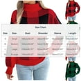 thumbnail image 7 of ZUKMRJPC Christmas Sweater for Women Turtleneck Long Sleeve Plaid Cozy Knitted Pullover Sweaters Fall Casual Slim Fit Tops, 7 of 7
