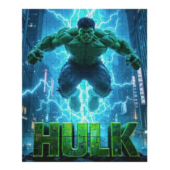 70 PCS Jigsaw Puzzle Green Hulk Wooden Puzzle Challenging Game Fun Artwork For Family Friends Gifts