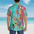 thumbnail image 6 of Balery Cartoon Map Of Europe Print Men's Hawaiian Shirts Short Sleeve Beach Shirt Relaxed Fit Vacation Button Down Shirts-Medium, 6 of 9