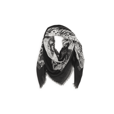 Allsaints Noche White Tiger Print Square Scarf