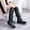 Black, variant on AnuYalue 2025 Womens Faux Suede Knee High Boots Side Zipper Chunky Heel Winter Boots Pointed Toe Stretch Knee High Pull On Fall Weather Winter Boots