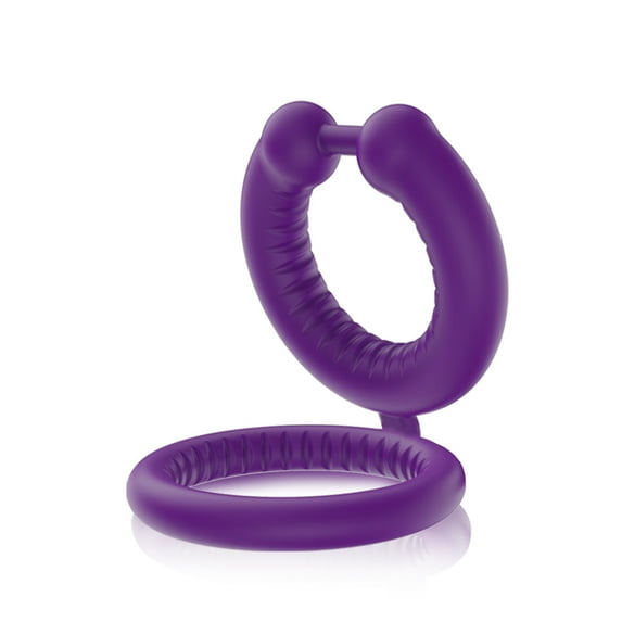 TLUDA Dual Penis Ring for Men, Silicone Erection Enhancing Ring Adult Sex Toys for Men Couples, Purple