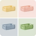 thumbnail image 3 of 4-Pack Mini Storage Crates Plastic Baskets for Desktop Shelf Drawer, Storage Bin Organizers Stackable Folding Containers Baskets for Kitchen Classroom Bedroom Bathroom Office(5.9"x 3.8"x 2.2"), 3 of 8