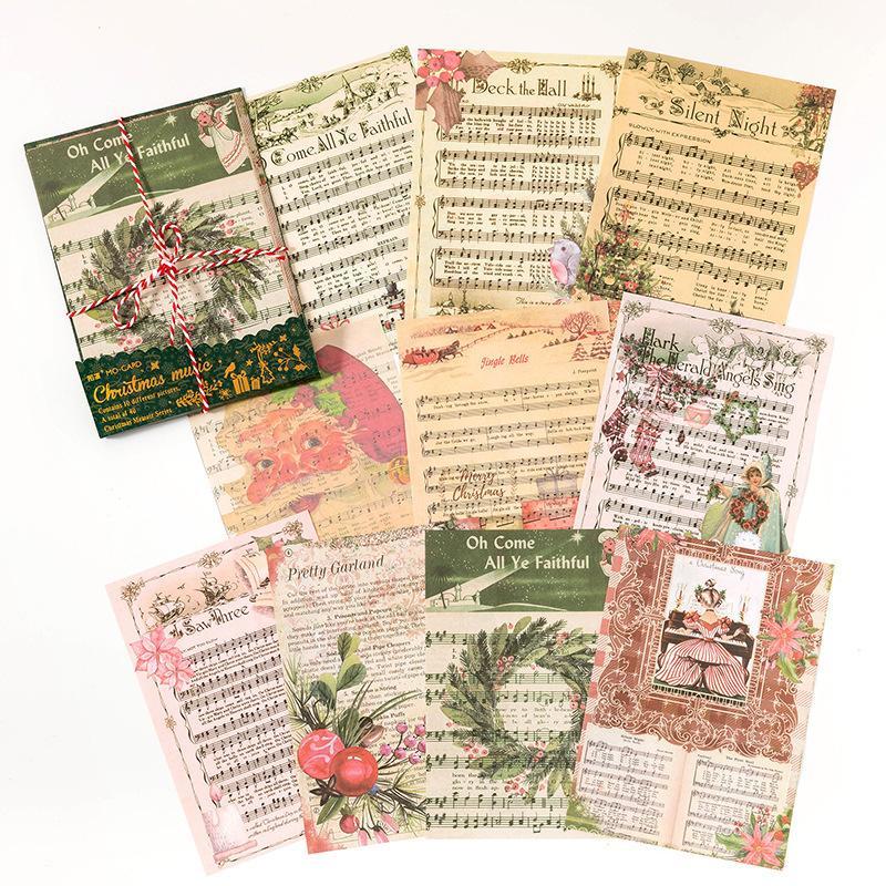 Christmas Memoirs Paper - Vintage Christmas Theme Non-Adhesive Journal Collage Base Paper for Scrapbooking and DIY Decoration