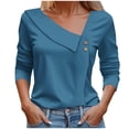 thumbnail image 2 of DPTALR Blouse Boutonnée Décontractée pour Femmes, T-shirt Uni, 2 of 5
