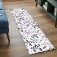thumbnail image 3 of 2'x6' Rug Runners for Hallways Kitchen, Grey Purple Botanical Non Slip Entryway Beside Floor Carpet Runner, Watercolor Spring Floral Summer Leaf Laundry Room Bedroom Throw Rugs Mat for Family Pet, 3 of 8