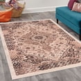 thumbnail image 2 of Ethnic Decorative Rug, Geometric Abstract Shapes from Past Art of Indigenous People Triangles, Quality Carpet for Bedroom Dorm and Living Room, 6 Sizes, Pale Salmon Dark Brown, by Ambesonne, 2 of 4