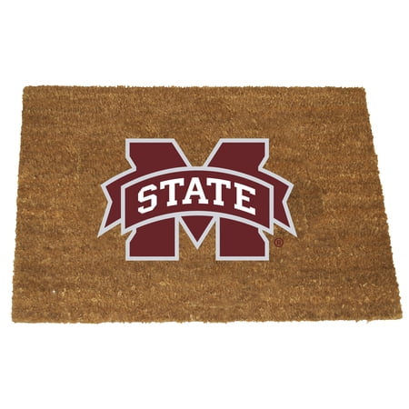 NCAA Mississippi State Bulldogs 19.5x29.5 Inch Coir Fiber Door Mat with Flocked Team Logo