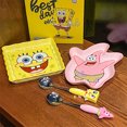 thumbnail image 4 of Plato de cerámica de Bob Esponja, vajilla de dibujos animados bonitos, plato de apariencia creativa para pareja, cuchara de arroz de acero inoxidable, 4 of 5