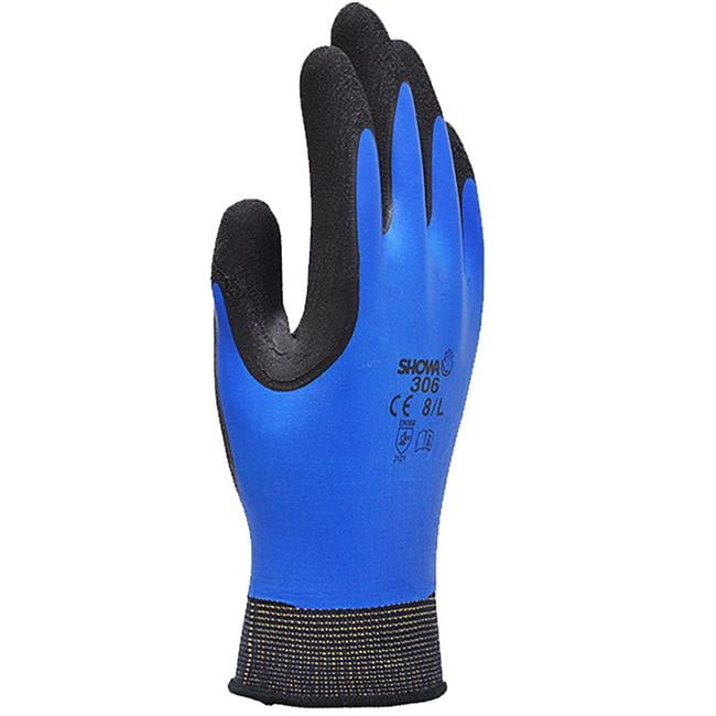 Large Blue Showa 306L-08.RT Universal All Purpose Work Glove 