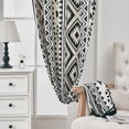 thumbnail image 2 of Black White Boho Farmhouse Curtains for Living Room 2 Panels, Linen Light Filtering Vintage Curtains Farmhouse Western Aztec Printed Rustic Rod Pocket Curtain Drapes with Tassels, 2 of 9