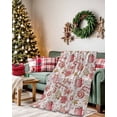thumbnail image 2 of Christmas Tree Candy Cane Flannel Blanket for Bed,Travel and Camping, Pink Coffee Cup Star Super Soft Cozy Blanket for All Seasons 40"x50", 2 of 6