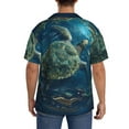 thumbnail image 3 of Sikiie Artistic Turtle Earth Men's Wrinkle Free Untucked Cuban Shirt Business Casual Button Down Shirts Short Sleeve Shirt4X-Large, 3 of 5