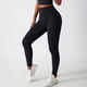 thumbnail image 3 of Pantalones de yoga de cintura alta para mujer Leggings de entrenamiento con control de barriga elásticos y levantamiento de cadera con bolsillo para correr en bicicleta Negro S, 3 of 6