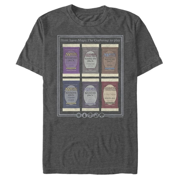 Men's Magic: The Gathering Booster Pack Cards  Graphic Tee Charcoal Heather 2X Large