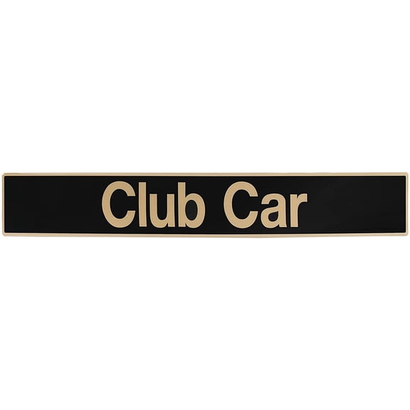 18"x2.24" Black & Gold Golf Cart Name Plate - Emblem for Club Car DS