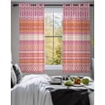 thumbnail image 3 of Pink Orange Boho Sheer Curtains 39 Inch Length 2 Panels Set for Living Room/Bedroom, Vintage Ethnic Tribe Abstract Art Kitchen Curtains Grommet Semi-Sheer Curtains Window Treatments 27.5"x39"x2, 3 of 7