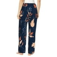 thumbnail image 3 of Uemuo Autumn Leaves With Blue Pattern Women's Wide Leg Palazzo Lounge Pants with Pockets Light Weight Loose Comfy Casual Pajama Pants-Medium, 3 of 9