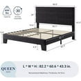 thumbnail image 2 of Allewie Queen Size Platform Bed Frame with Velvet Upholstered Headboard and Wooden Slats Support, Fully Upholstered Mattress Foundation/No Box Spring Needed/Easy Assembly, Black, 2 of 16