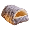 thumbnail image 3 of Cueva para mascotas acogedora, suave, multifuncional, cálida, práctica y lavable. Cama para mascotas y gatos. Azul Blanco M, 3 of 9