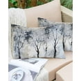 thumbnail image 6 of Grey Forest Throw Pillow Cover 20 x 26 Inch Decorative Pillow Cover Abstract Vintage Oil Painting Trees Lumbar Pillowcase Seasonal Rectangle Cushion Case for Couch Sofa Bed Living Room, 6 of 7