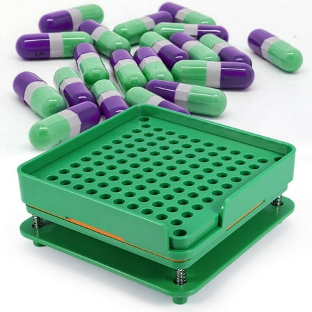 Plastic Capsules Vending Machine Plastic 100 Holes Capsule Powder Filler Plate Manual Filling Machine Tool Capsule Filling Tool Capsule Filler ()