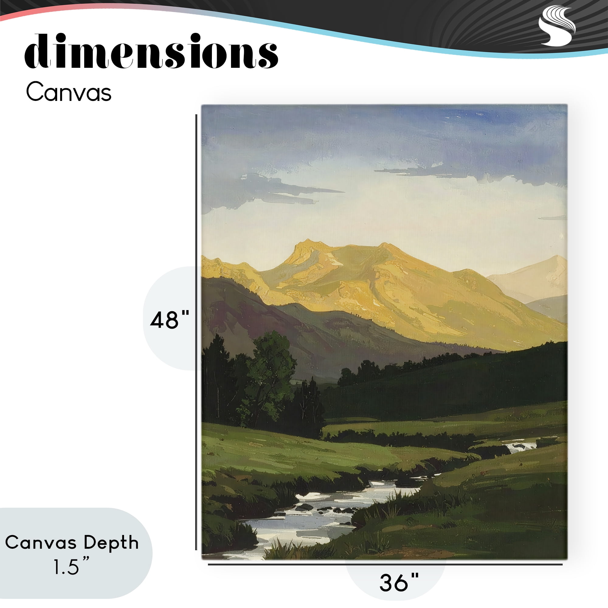 Stupell Industries Mountain Across The Valley Canvas Wall Art, design by Alonza Saunders
