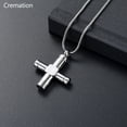 thumbnail image 4 of Unique Cross Cremation Pendant Necklace for Men Women's Stainless Steel Ashes Urn Keepsake Jewelry Pet Cross Classic Solid Color (5pcs necklace), 4 of 6