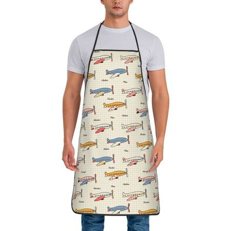

Tideii Striped Vintage Planes for Tie-up Apron Unisex Waterproof and Stain-Resistant Bib Apron for Kitchen Garden Painting
