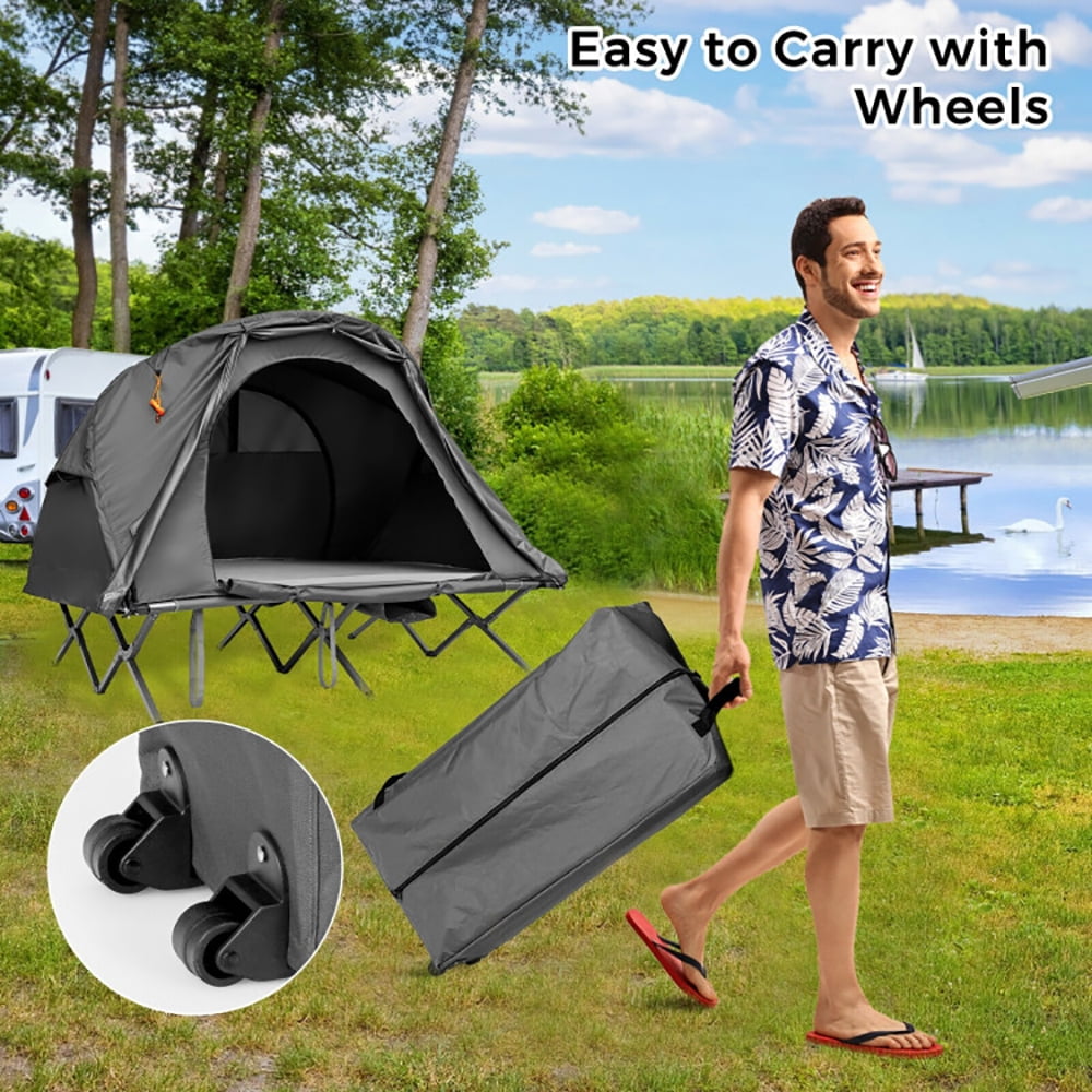 Aimee Lii 2-Person Outdoor Camping Tent with External Cover, Easy Set Up Camping Tents Shelter, Gray
