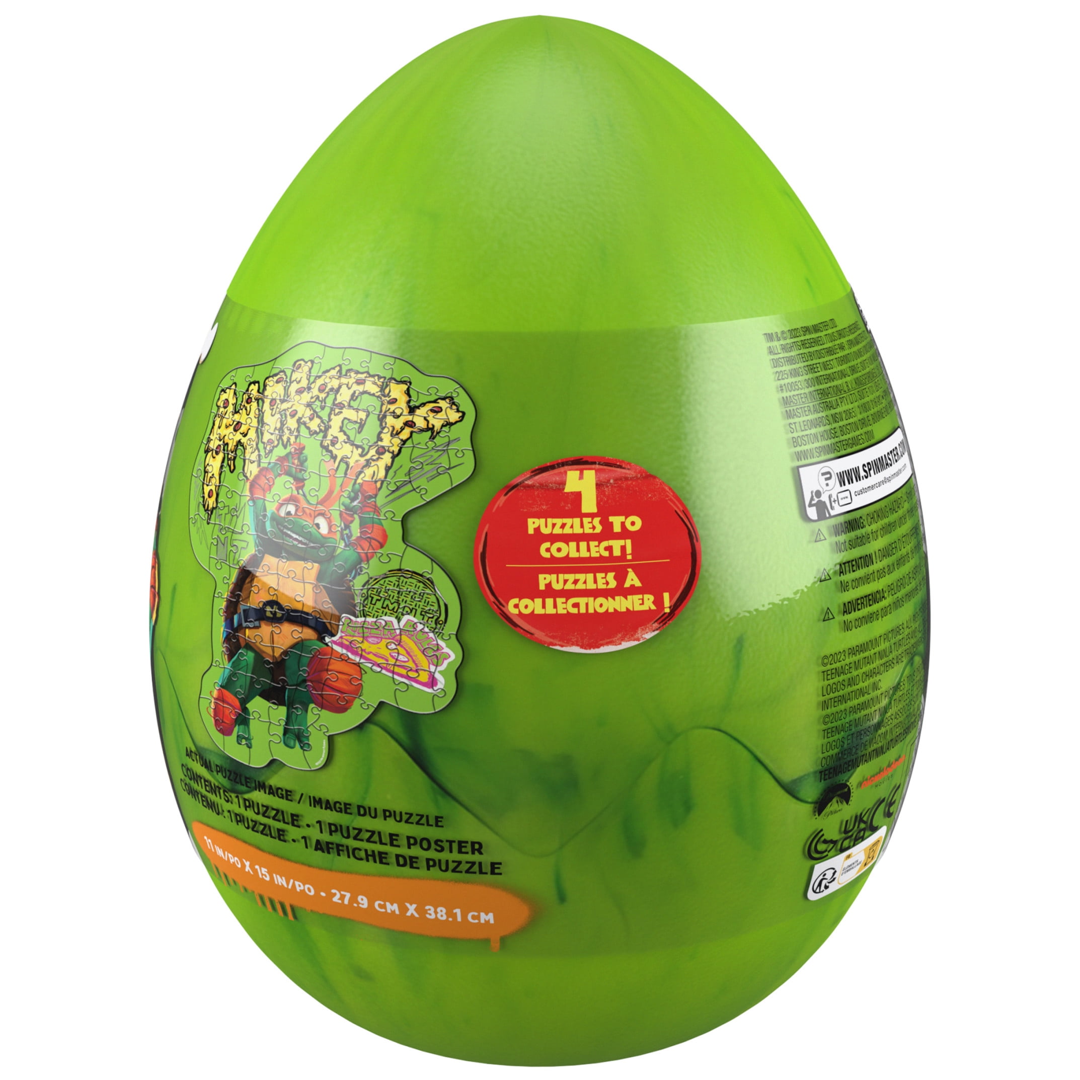 Teenage Mutant Ninja Turtles 100-Piece Mikey Puzzle in Egg Package | Michelangelo Mutant Mayhem Movie | Ninja Turtles Toys | Puzzles for Kids Ages 4-8