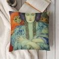 thumbnail image 3 of YINGXI  Portrait Art Painting Decorative Cushion Covers Soft Velvet Square Pillow Cases for Couch Sofa Bed 18x18in, 3 of 5