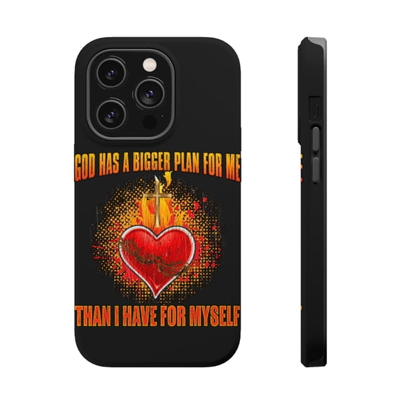 DistinctInk Tough Case for Apple iPhone 15 PRO (6.1" Screen), Compatible with MagSafe Charging - God Has Bigger Plan For Me