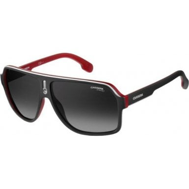 Carrera Men's Ca1001s Aviator Sunglasses, Matte Black Red/Dark Gray Gradiet, 62 mm