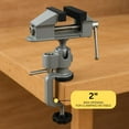 thumbnail image 5 of BENCH WIZARD Swivel Head 3" Vise  360 Rotation  Rubber Jaws & Padded Clamps  78mm 3.07" Width  50mm 1.97" Opening  10 1/4" 26 cm Height  Cast Aluminum Build, 5 of 7