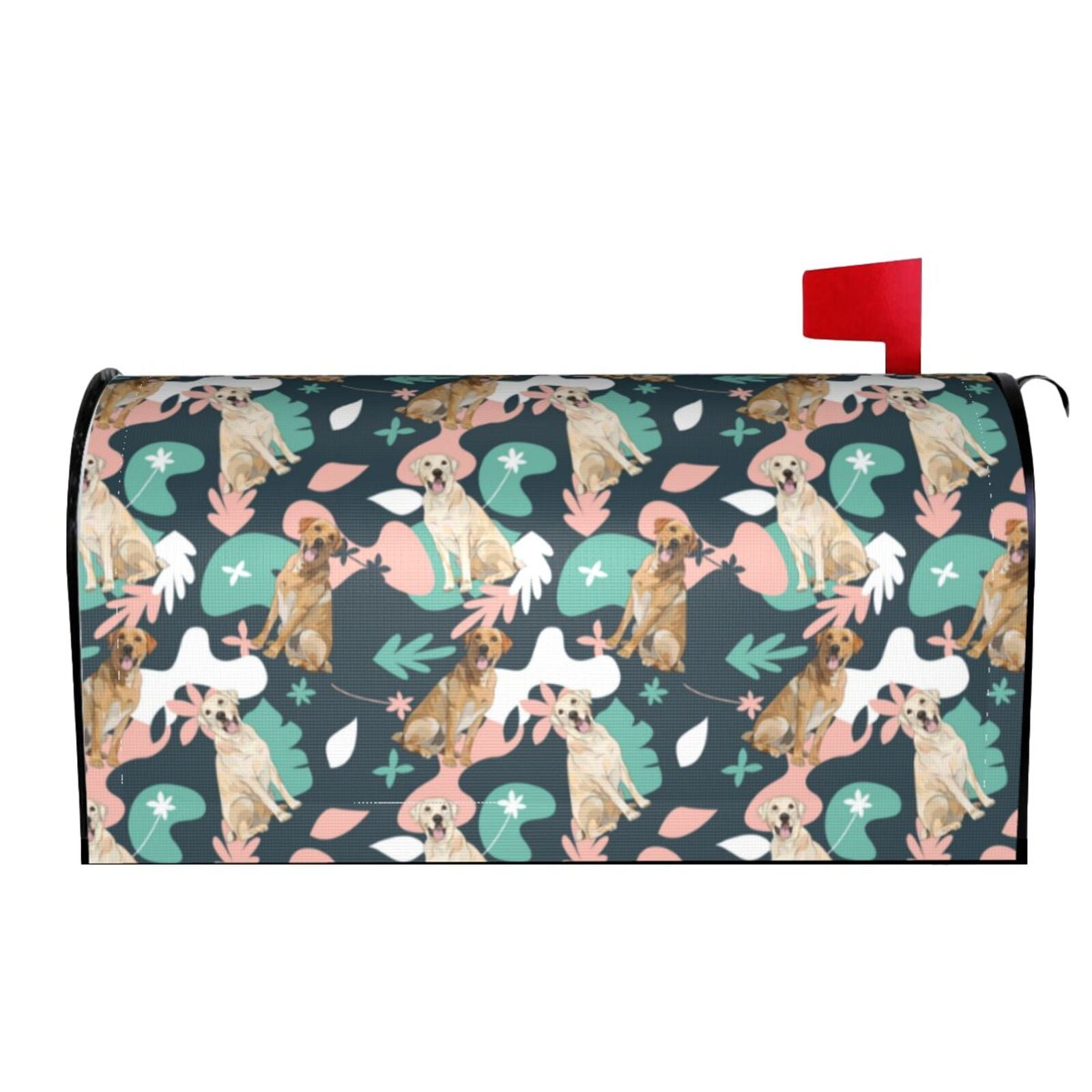 Xecao Labrador Retriever Dog for Mailbox Cover with Magnetic Strips, Waterproof and Sunscreen, Adds a Decorative Touch to Your Garden Yard.